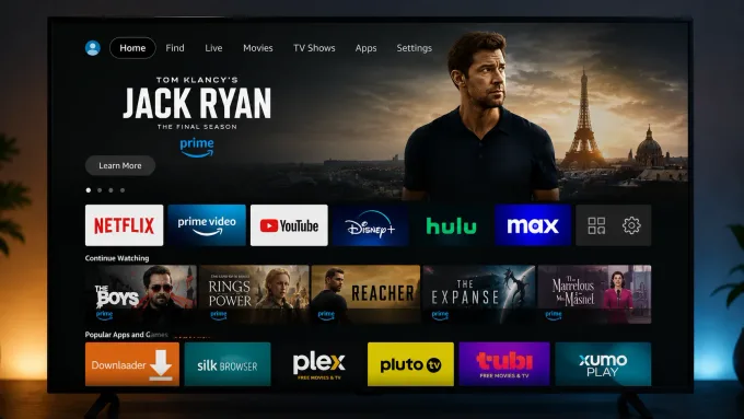 Como instalar o Youcine no Fire TV home do Fire TV após setup.