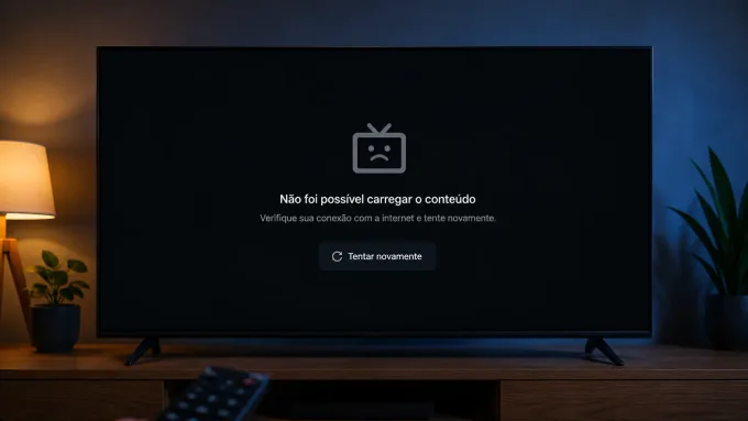 Problemas comuns e soluções ilustração de tela preta na TV (sem dados sensíveis).